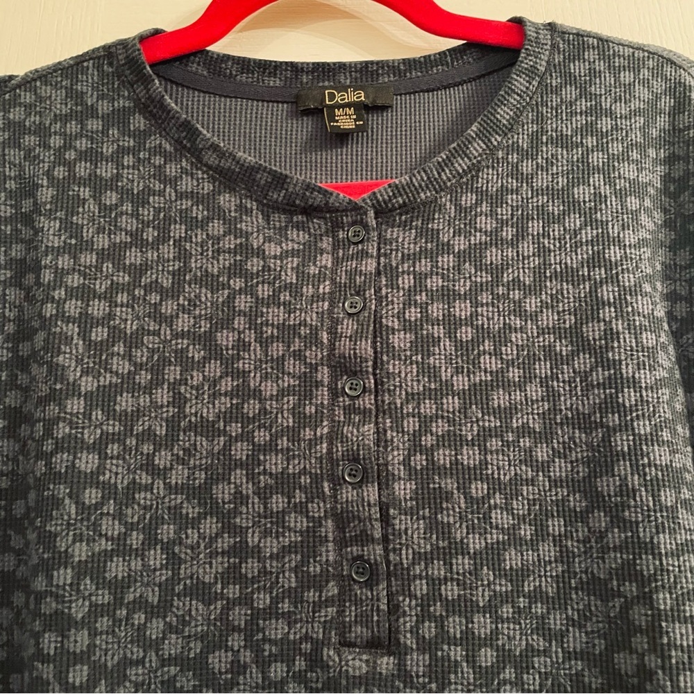 Dalia Charcoal Floral Long Sleeve Top - Picture 2 of 6